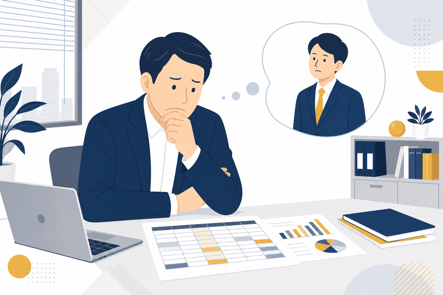 賞与の金額の根拠に悩む中小企業経営者のイメージ