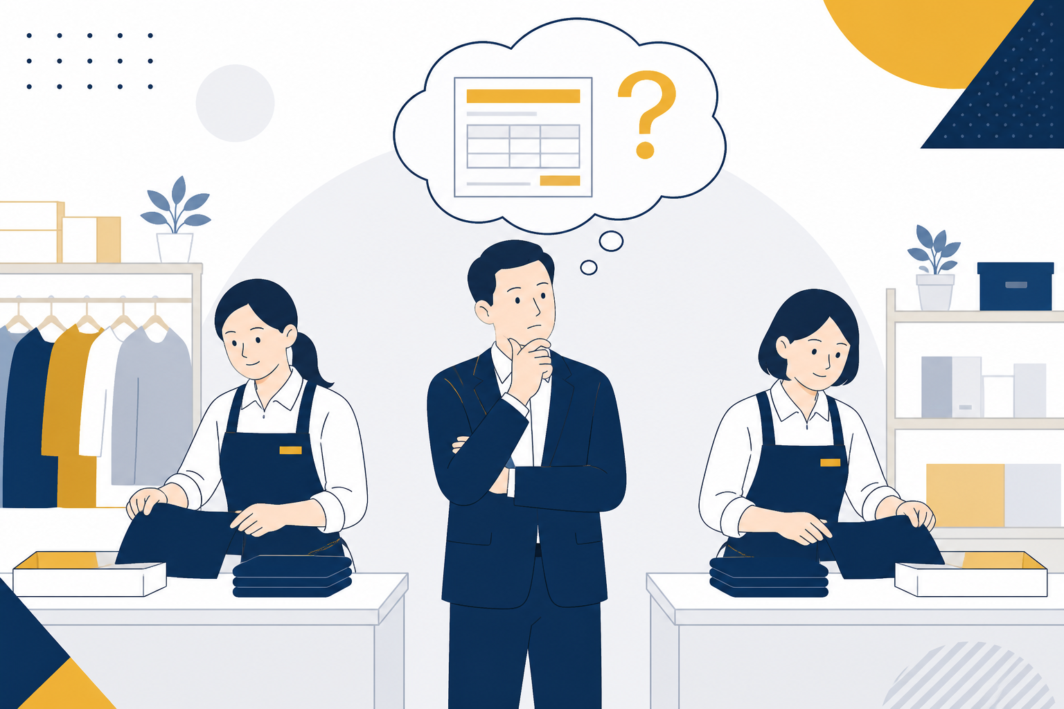 正社員とパートの待遇差に悩む中小企業の管理者のイメージ