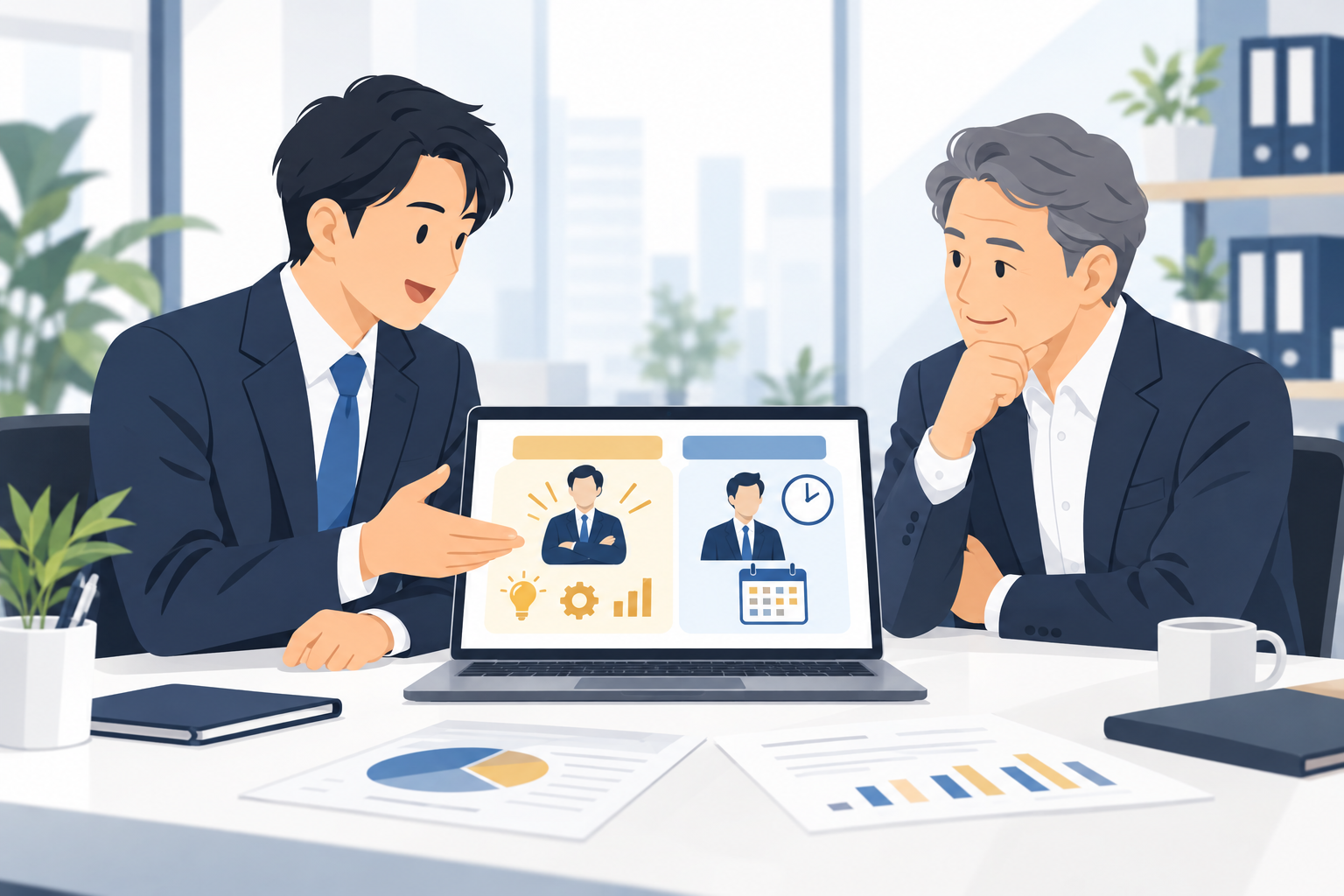 管理監督者と時間管理する管理職を整理するイメージ