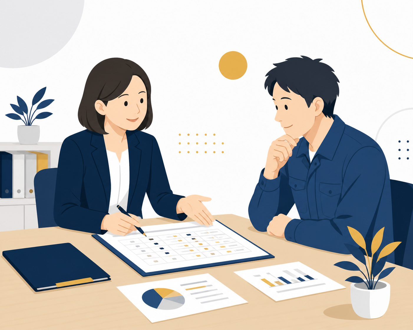 労務のプロと一緒に残業代請求への対応を整理する中小企業経営者のイメージ