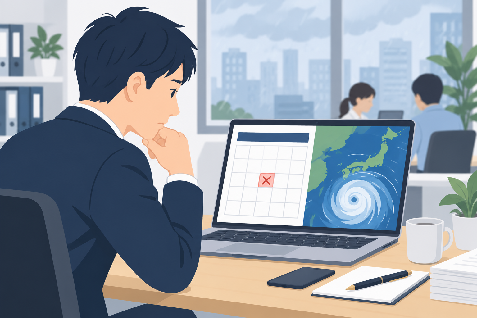 台風前日の休業判断