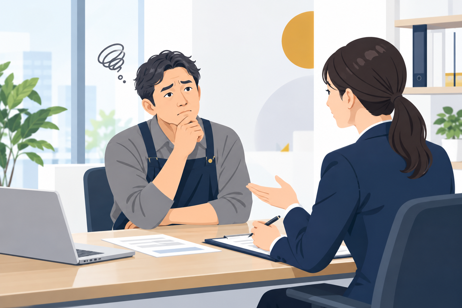 社員のことで悩みを相談する中小企業の経営者のイメージ