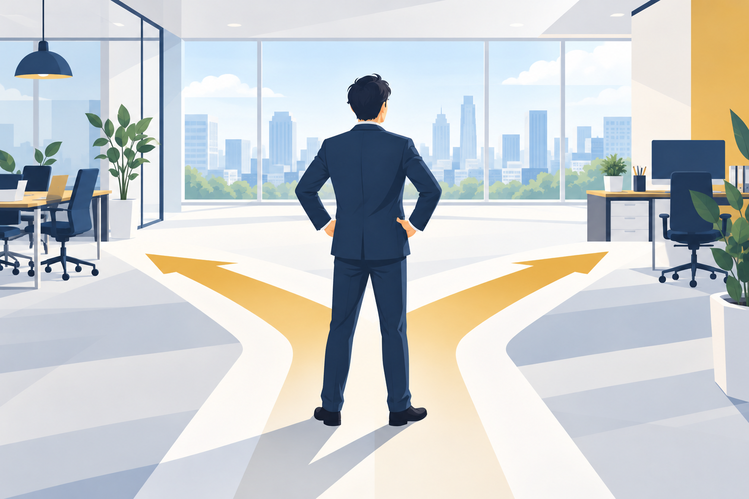 次の一手を自分で考える経営者のイメージ