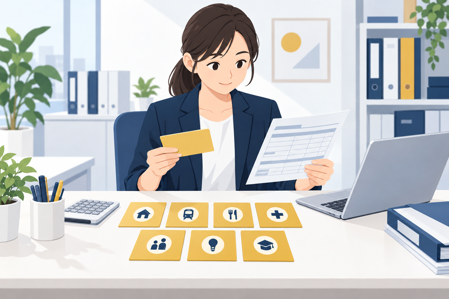 割増賃金の基礎から外せる7種類の手当を給与明細と見比べるイメージ